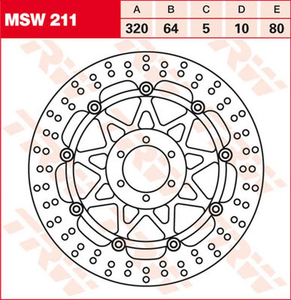 Trw Round Floating Brake Rotor For Ducati Monster 696 1990-2023 MSW211