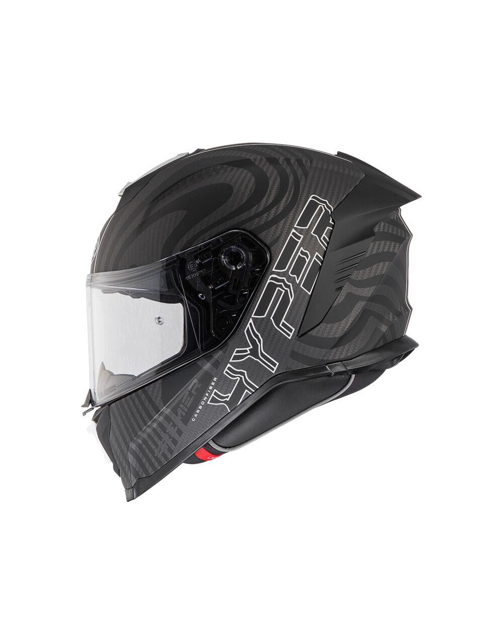PREMIER HELMETS Hyper Carbon White/Black Motorcycle Helmet