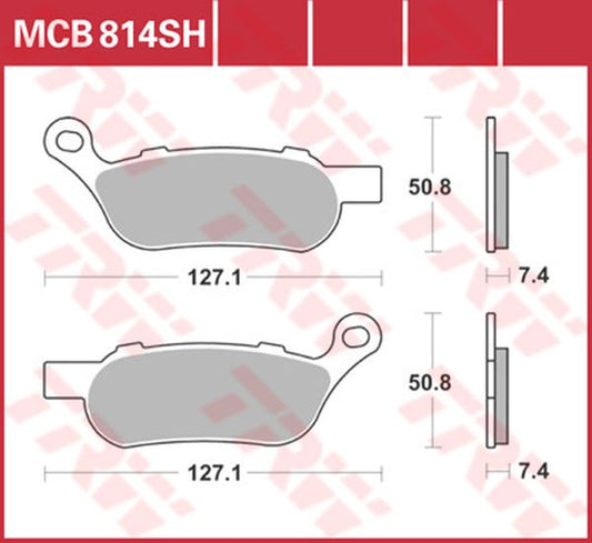 Trw SH Series Sindered Rear Brake Pads For Harley FLS 1690 2008-2017 MCB814SH