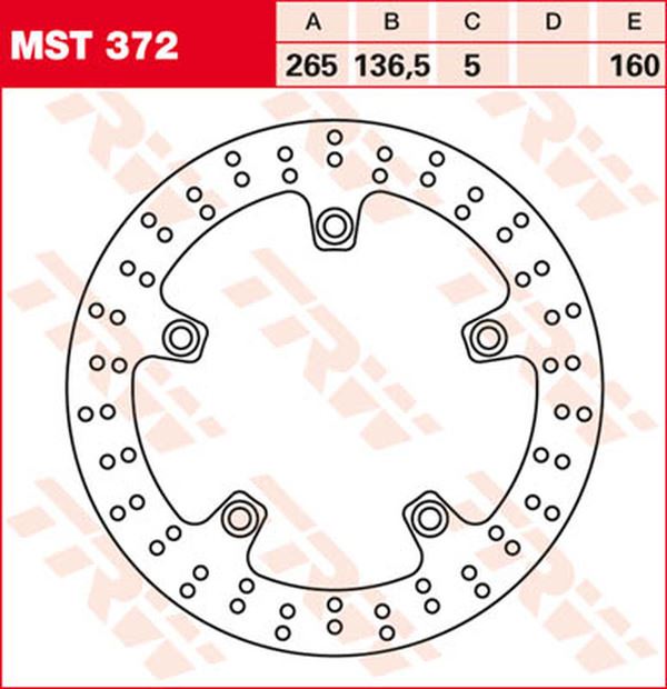 Trw Round Fixed Brake Rotor 250-299mm For BMW C 400 GT 1998-2024 Steel MST372