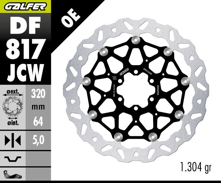 Galfer Brake Rotor Floatech WAVE For Moto Guzzi Audace 1400 2010-2023 DF817JCW