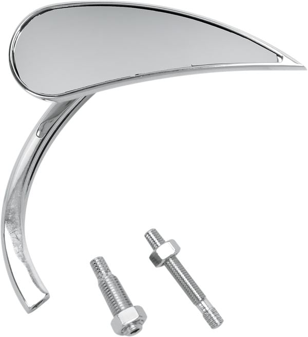 Arlen Ness Micro-Mirror Chrome Silver Screw-In Convex Teardrop Right 13-411