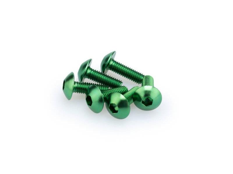 PUIG M5 Domed Screws 15mm x 6 Green Universal 0543V