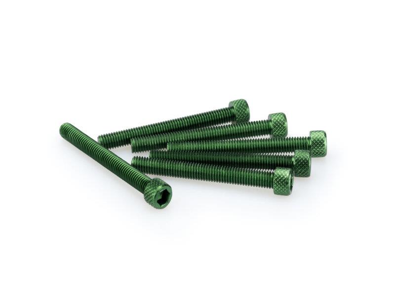 PUIG M5 55mm Allen Screws x 6 Green Universal 0446V