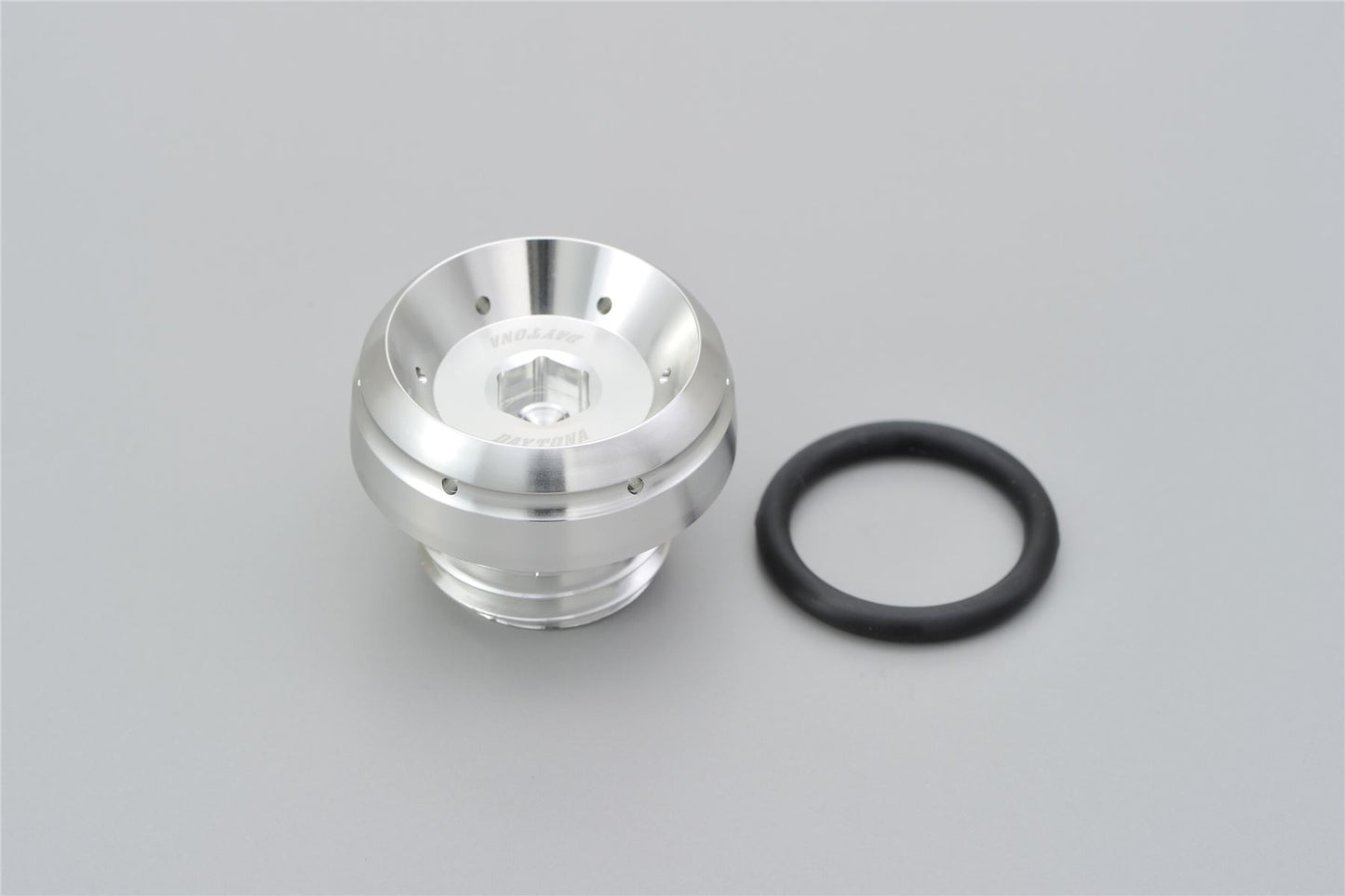 Daytona Bullet Oil Filler Cap M24xP3.0 Silver Aluminum with O-ring & Wire-lock 98409