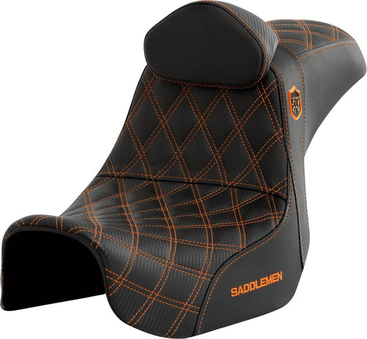 Saddlemen Pro Series SDC Performance Grip Seat Orange Black For HD FXDF 1690 06-17 SC80604ORART