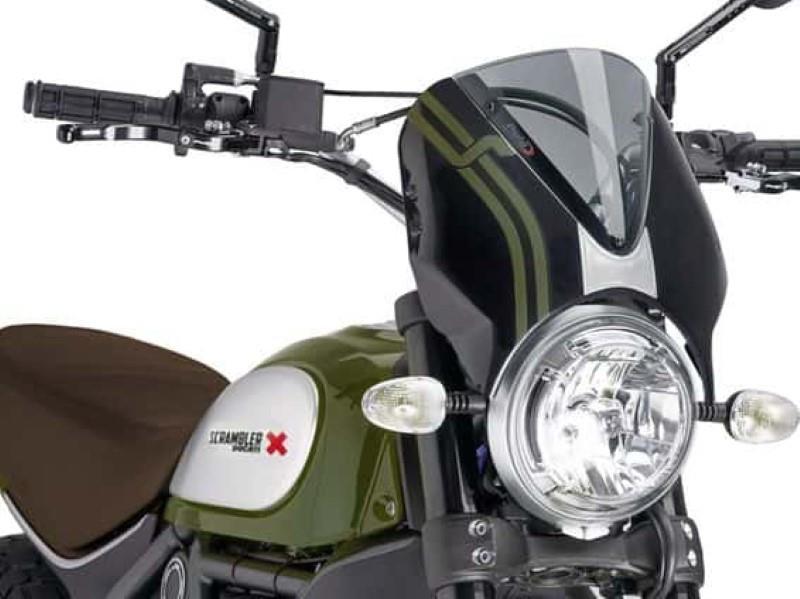 Puig Retrovision Black Semi Fairing And Screen Light Smoke 20618W