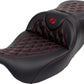 Saddlemen Roadsofa Lattice Stitch Leather Seat Without Backrest For Harley Davidson FLHXS 1868 ABS 08-23 808-07B-182B4