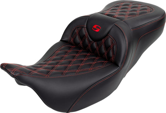 Saddlemen Roadsofa Lattice Stitch Leather Seat Without Backrest For Harley Davidson FLHXS 1868 ABS 08-23 808-07B-182B4