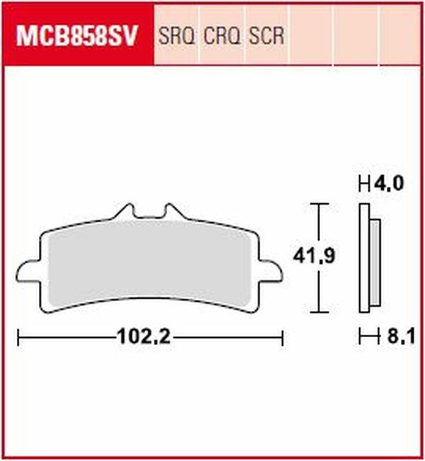 Trw CRQ Series Carbon Race Brake Pads For Ducati Monster 937 2008-2026 MCB858CRQ