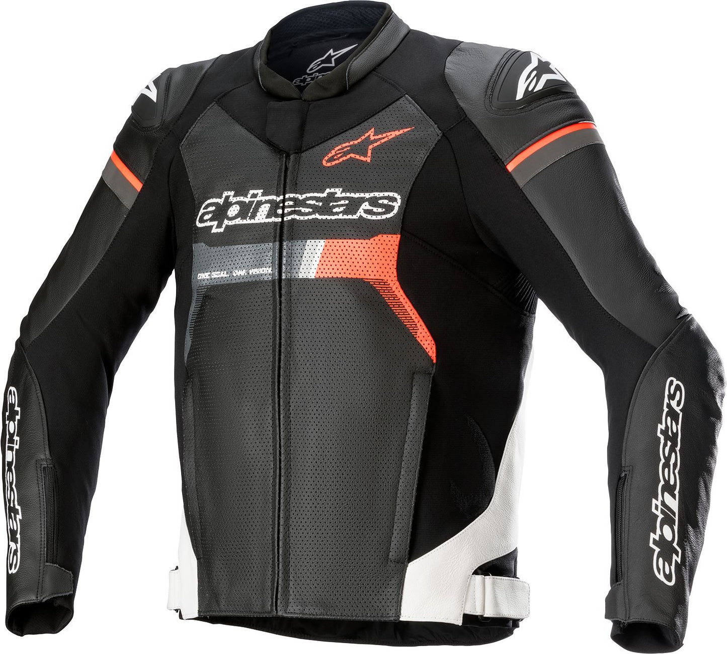 Alpinestars Gp Force Airflow Leather Jacket Orange Grey Black