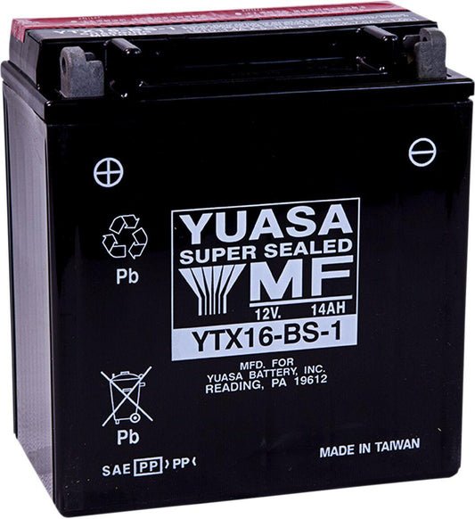 Yuasa AGM Maintenance-Free Battery For Suzuki S 83 1987-2010 YTX16-BS-1(CP)