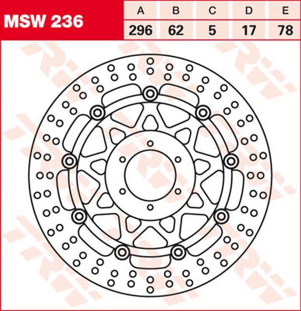 Trw Round Floating Brake Rotor For Honda GL 1800 1992-2017 MSW236