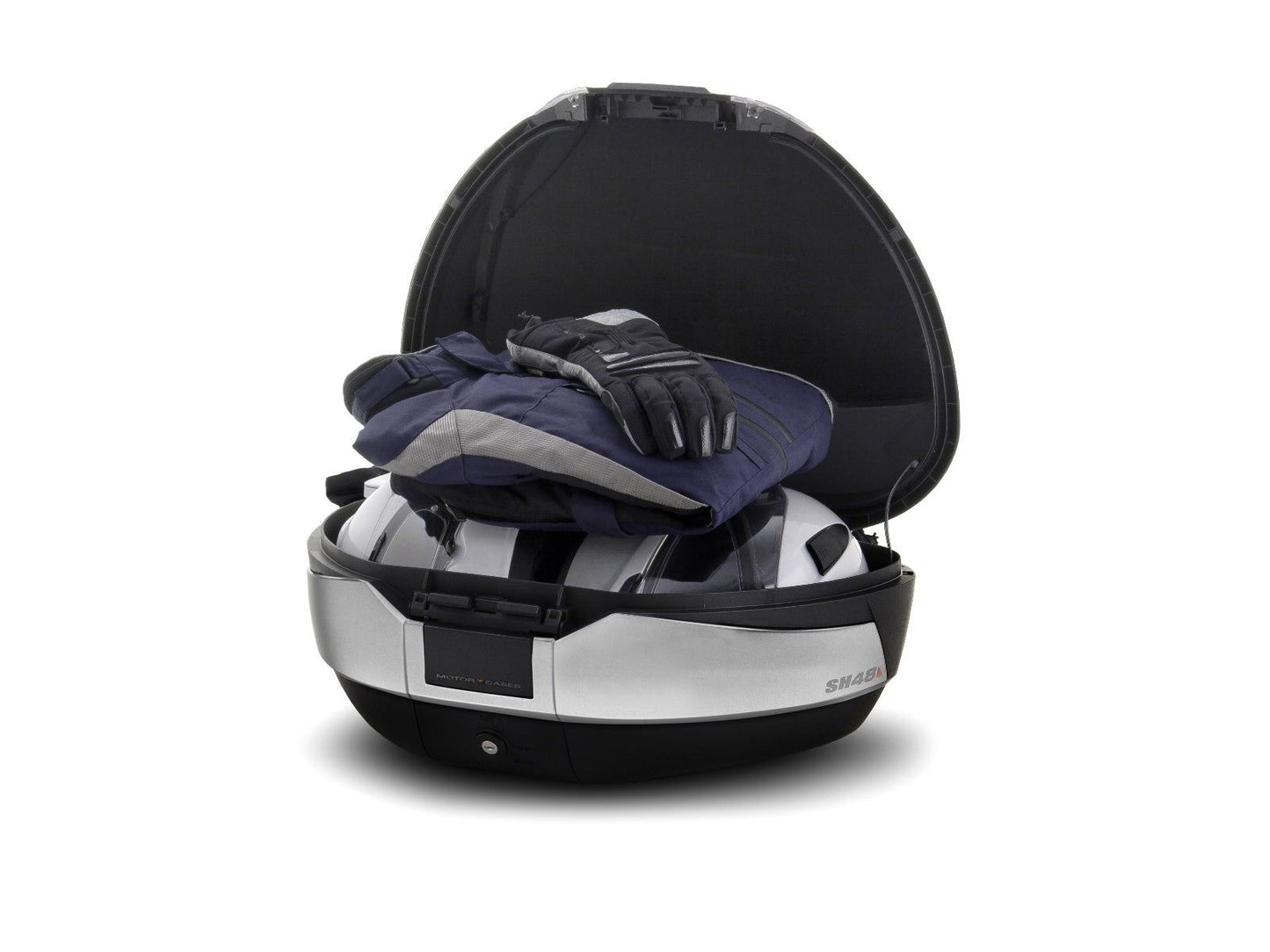 SHAD SH48 Top Box Black/Titanium inc Backrest And Carbon Cover D0B48406R