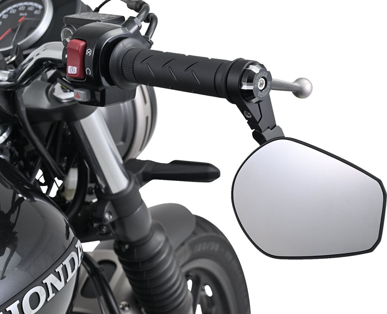 Daytona Handlebar End Black Anodized Aluminum 14-19mm Fitment CNC Machined 81174