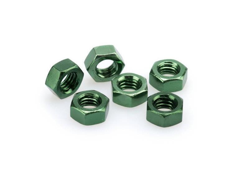 PUIG M8 Nuts x 6 Green Universal 0863V