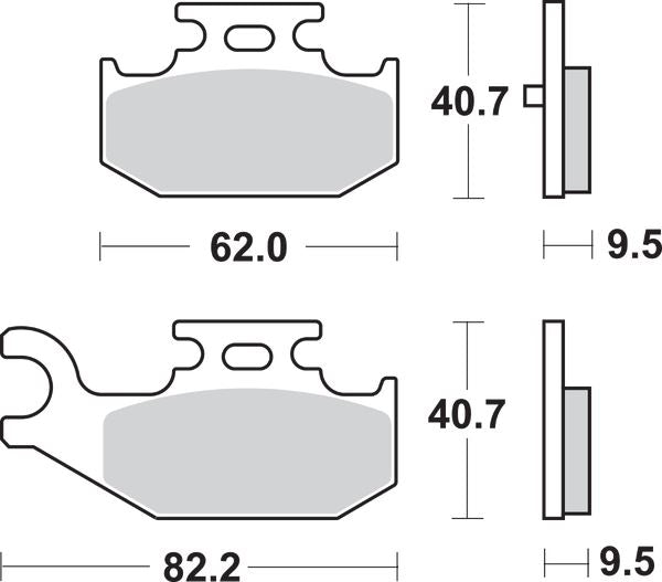 Sbs SI Offroad Sintered Brake Pads For Yamaha YFM 700 R 2005-2012 Set of 2 816SI