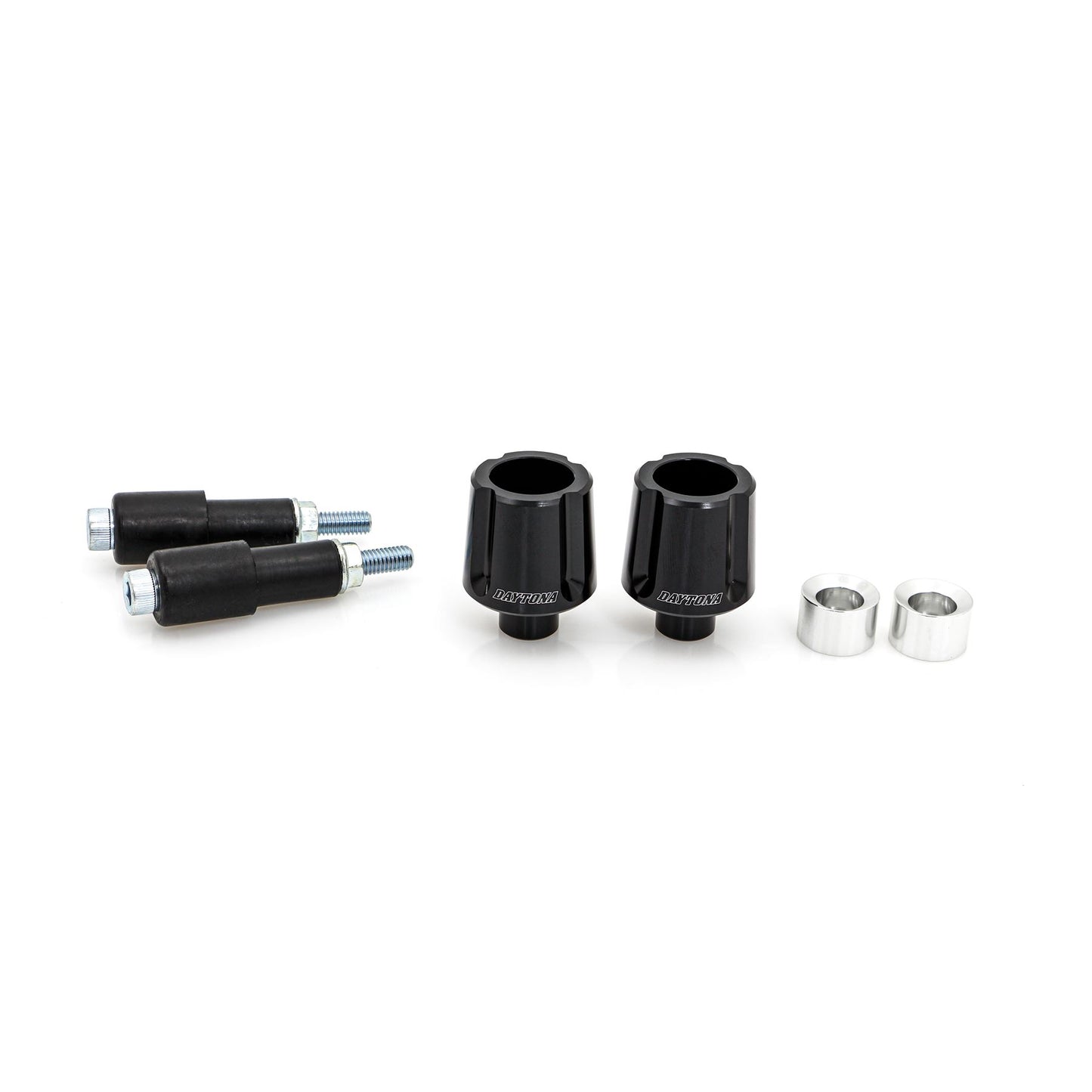 Daytona Compass Handlebar End Silver Anodized Pair 30mm Diameter 14-19mm Fit 80899