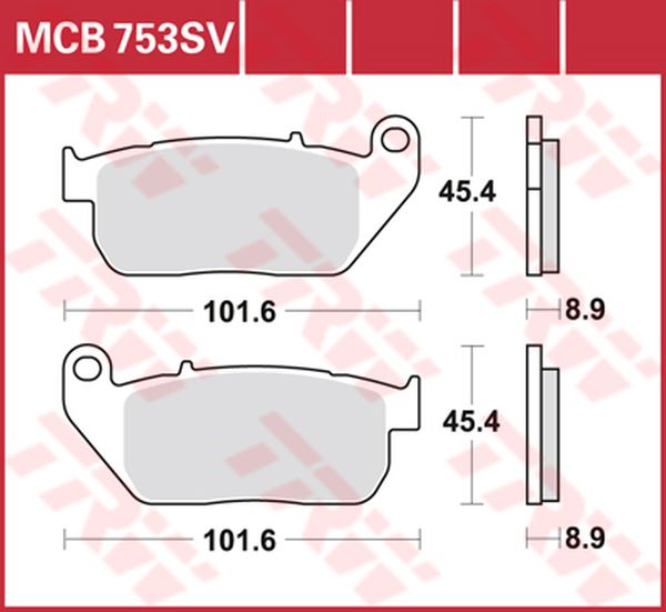 Trw SV Series Sindered Brake Pads For Harley XL 883 N 2004-2017 MCB753SV