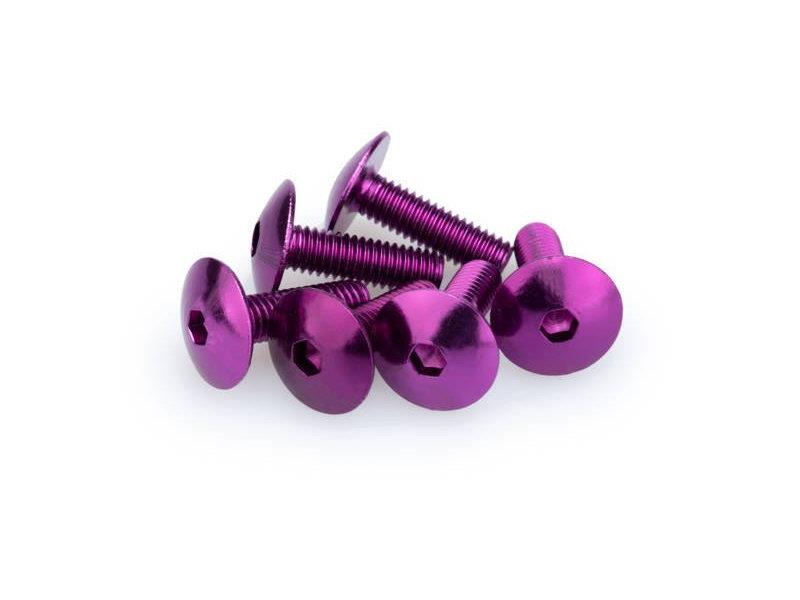 PUIG M6 Domed Screws 20mm x 6 Purple Universal 0657L