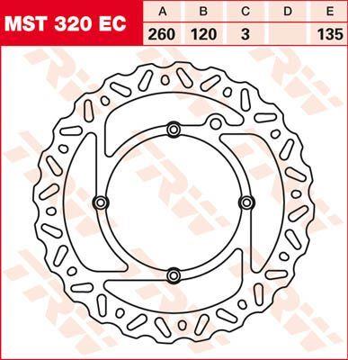 Trw EC Cross Design Brake Rotor For Husqvarna CR 125 2000-2025 Silver MST320EC