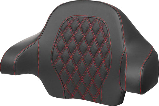 Saddlemen Tour Pak Backrest Pad Leather Red Stitch Black 814-07-15004