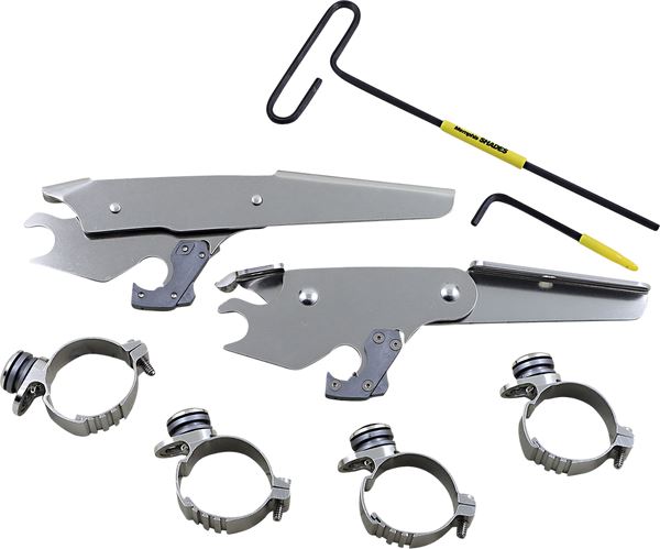 MEMPHIS SHADES Trigger Lock Fairing Mounting Kit Silver Complete MEK2056