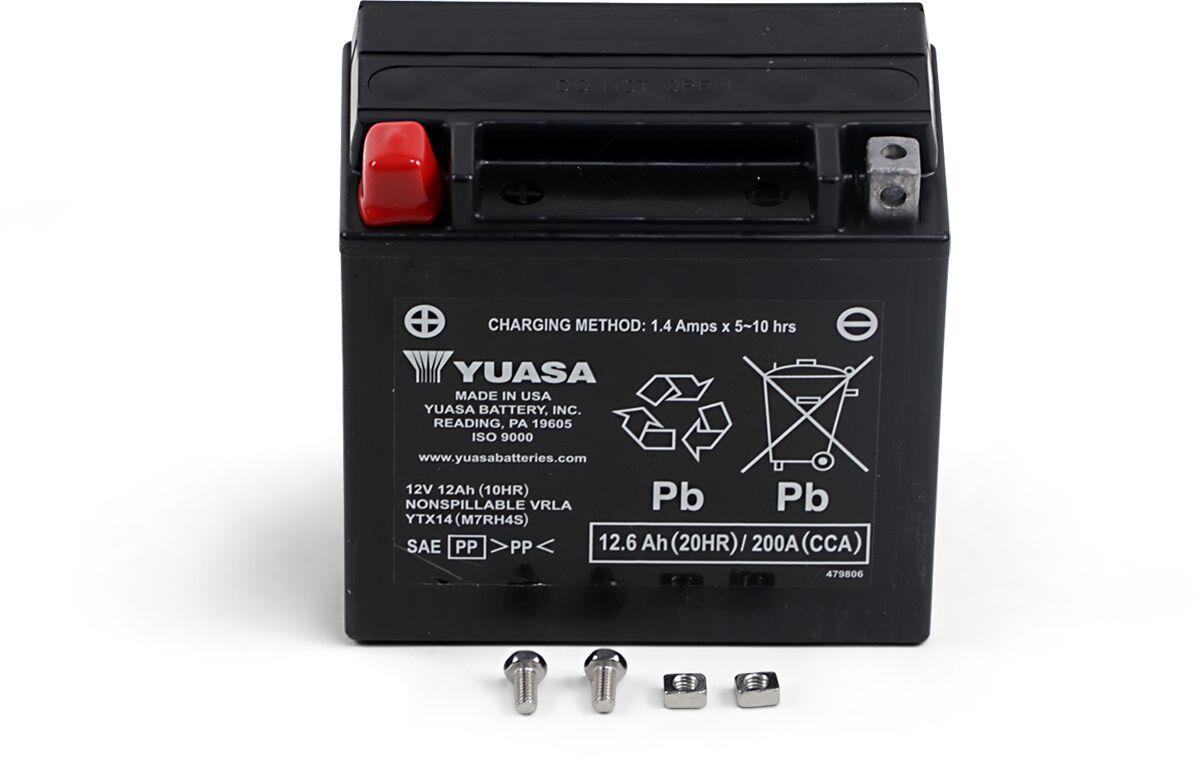 Yuasa AGM Maintenance-Free Battery For BMW R 1250 GS 1985-2024 Black YTX14(WC)