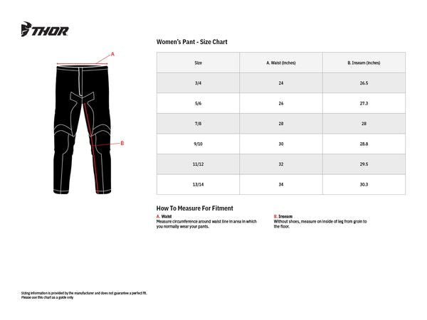 THOR Women's Sector Disguise MX Motorcross Pants Blue 2023 Model