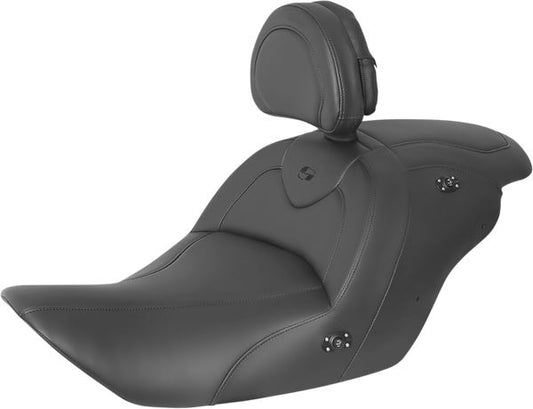 SADDLEMEN Roadsofa™ One-Piece Seat Black Heated Includes Backrest H23-20-187BRHCT