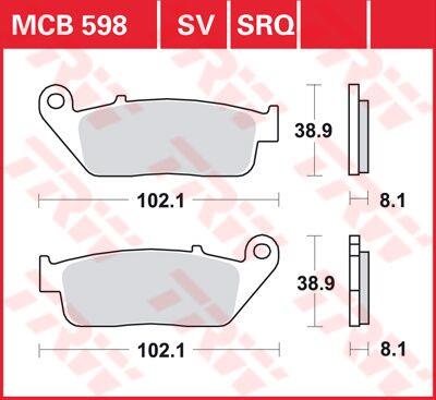 Trw All Round Sintered Metal Brake Pads For Honda SH 125 1988-2026 MCB598