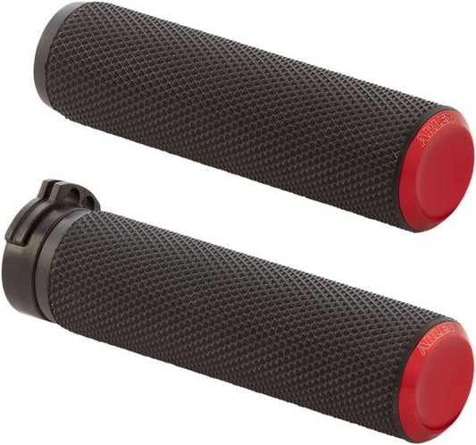 Arlen Ness Knurled Grips Red Black For Harley Davidson XL 883 N 76-22 07-336