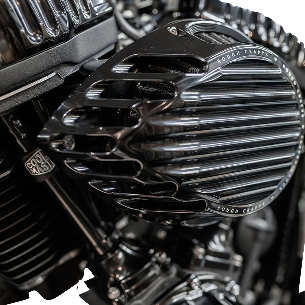 Arlen Ness Rough Craft Air Cleaner Kit Harley FLHX 1923 23-24 Black RC-600-021