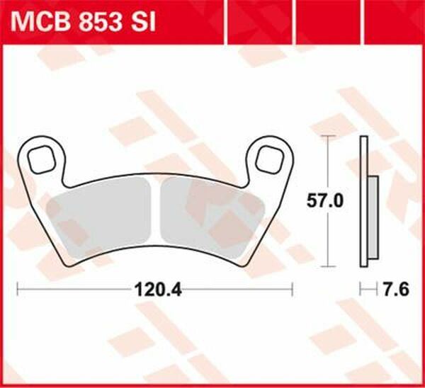 Trw Off-Road Brake Pads For Polaris Ranger 500 EFI 4X4 2008-2022 MCB853SI