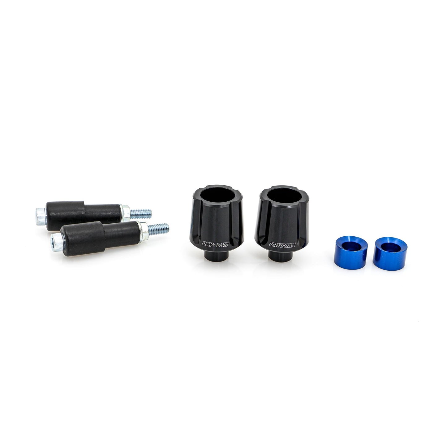 Daytona Compass Handlebar End Anodized Blue Pair 30mm Diameter Fit 14mm-19mm 80898