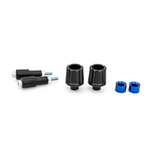 Daytona Compass Handlebar End Anodized Blue Pair 30mm Diameter Fit 14mm-19mm 80898