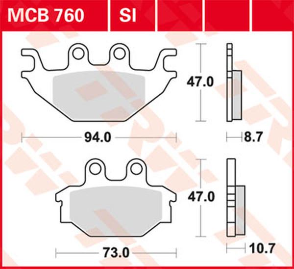 Trw All Round Sintered Metal Brake Pads For Yamaha MT-125 2008-2024 MCB760