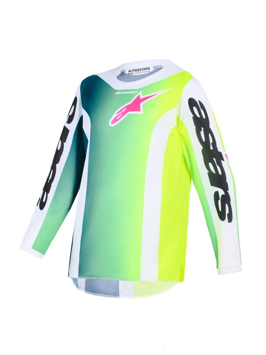 ALPINESTARS Youth Fluid Portl Jersey GRN/WH/BLK 2025 Model