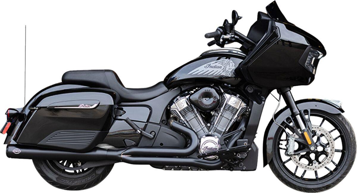 S&S CYCLE 2-into-1 Qualifier Exhaust System Black Race for INDIAN 20-26 550-1131
