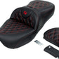 Saddlemen Roadsofa Lattice Stitch Leather Seat Without Backrest For Harley Davidson FLHXS 1868 ABS 08-23 808-07B-182B4
