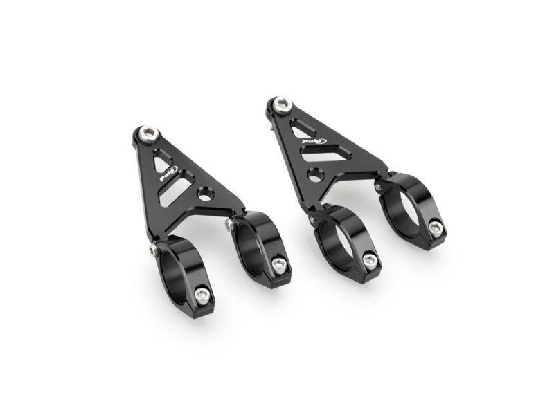 PUIG Clamp Set 35-37cm And Support For Headlight Black Universal 20876N