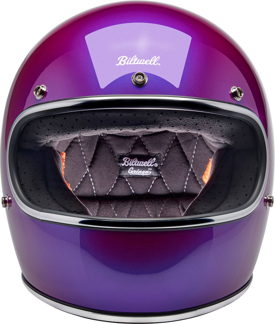 BILTWELL Gringo Purple Motorcycle Helmet