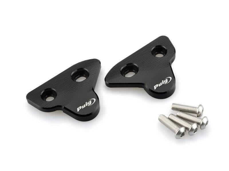 PUIG Mirror Screw Caps Black for Yamaha YZF R1/R6/R7 15-25 3845N