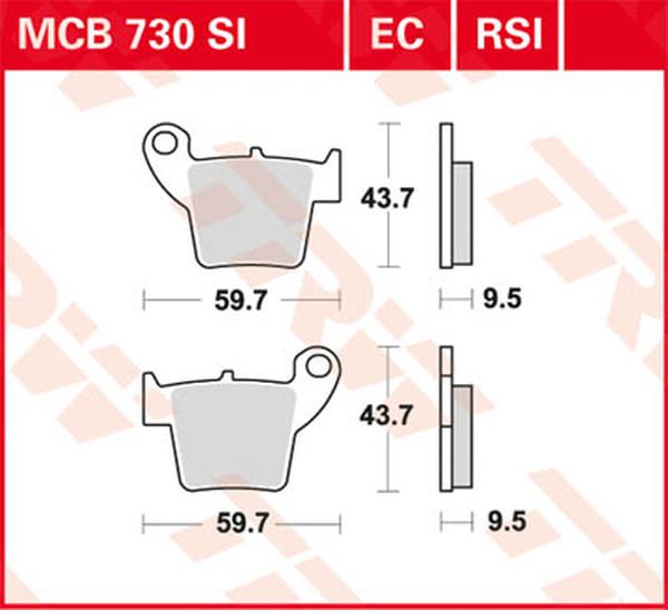 Trw SI Series Sindered Off-Road Brake Pads For Honda CRF 150 R 02-26 MCB730SI