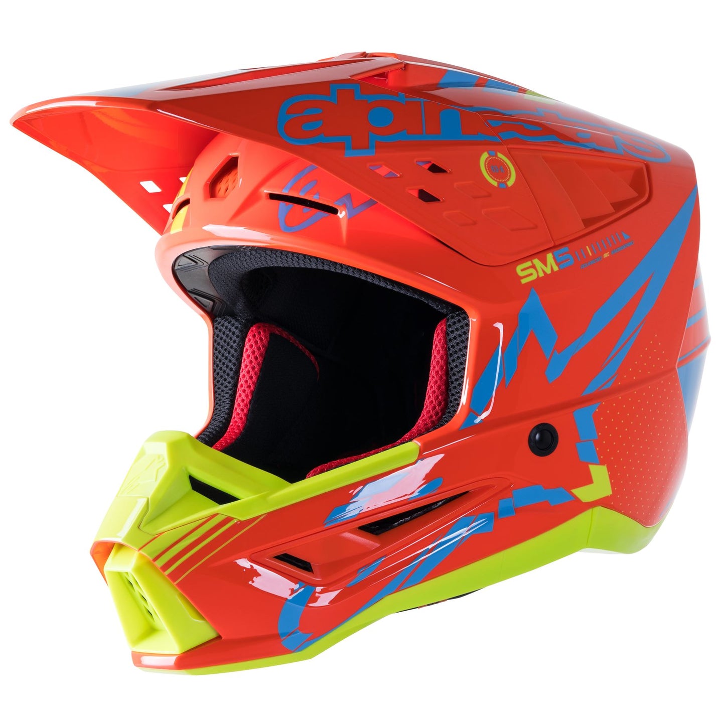 Alpinestars Supertech SM5 Action Orange &  Yellow & Blue Act2 Mx Helmet