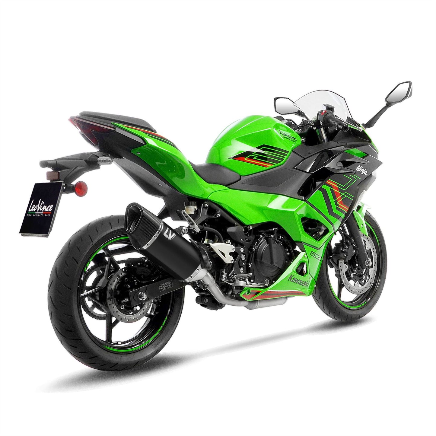 Leovince Muffler Lv-14r For Kawasaki Ninja 500 19-24 Matte Black Stainless Steel 15607b