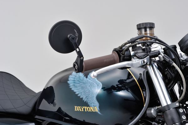 Daytona Bar End Mirror Aluminum Round Side View Short Stem 30mm Clamp 80801