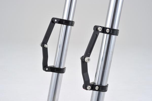 Daytona Headlight Bracket Set CNC Adjustable Black Fork Mount Pair 80725