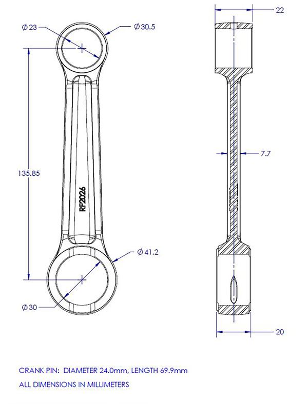 Vintco Connecting Rod Kit For Suzuki RM 400 1976-1978 Forged Steel Kit KR2026