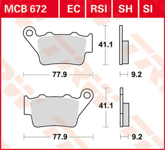 Trw SH Series Sindered Rear Brake Pads For BMW F 900 GS 1993-2026 MCB672SH